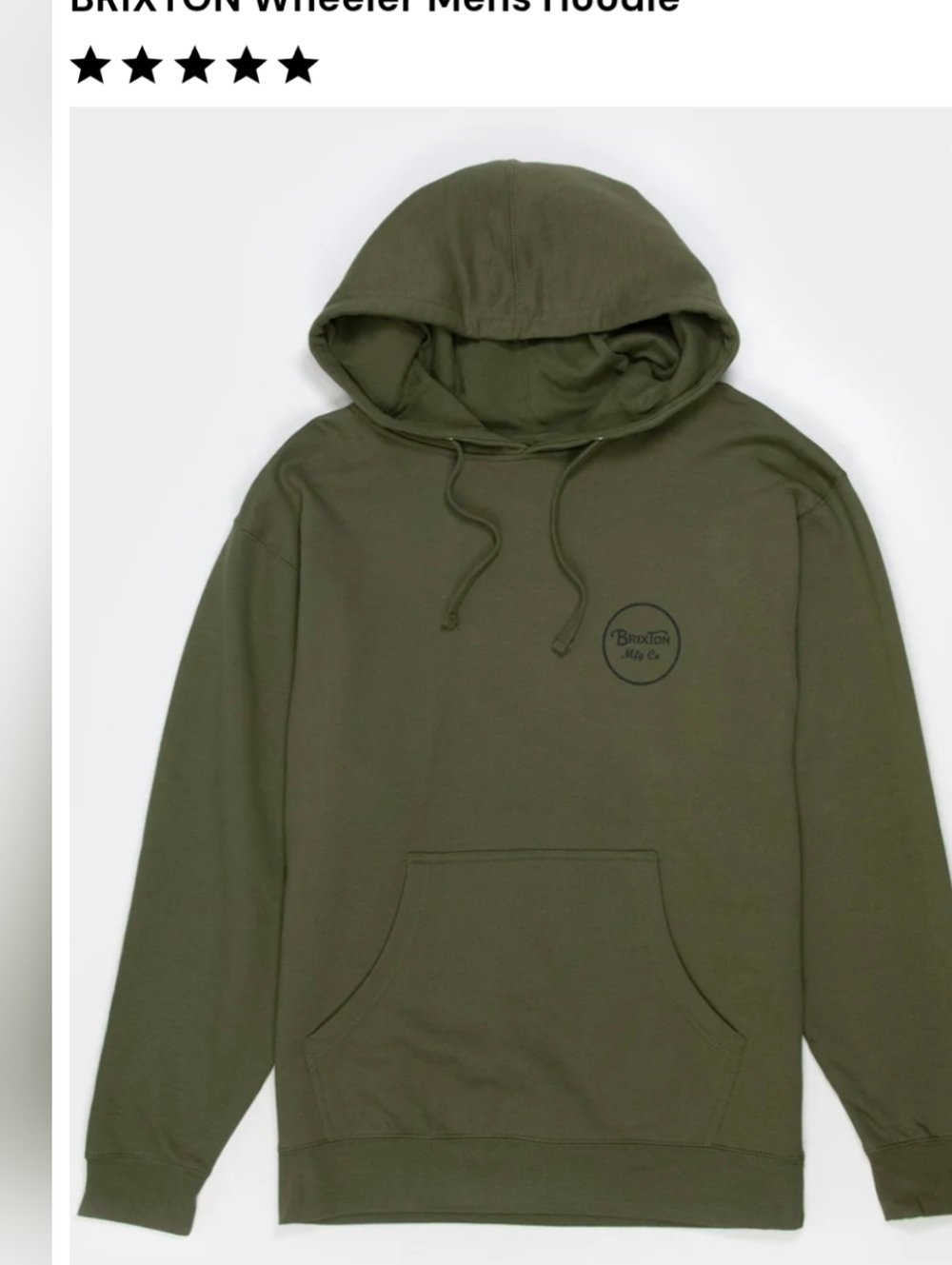 BRIXTON Wheeler Men's Hoodie - Olive Green
